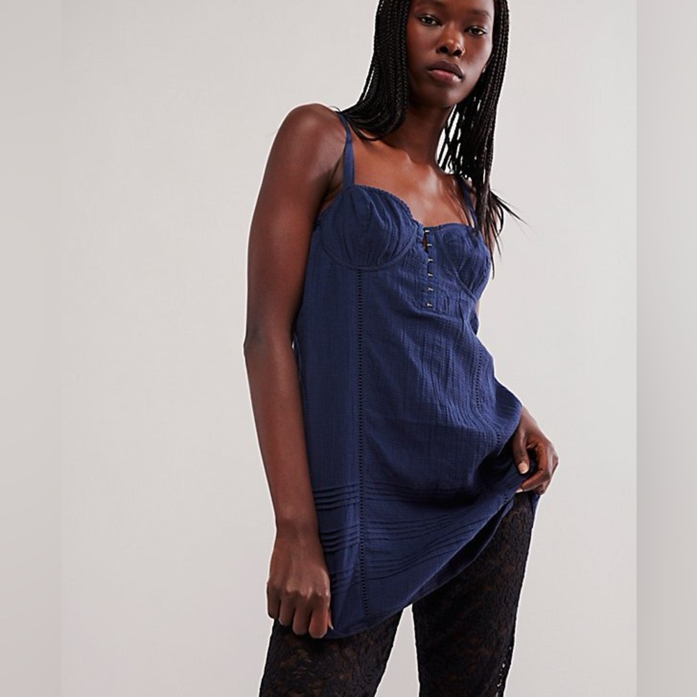 Free People Wide Awake Mini Slip in Parisian Night size Medium NWT